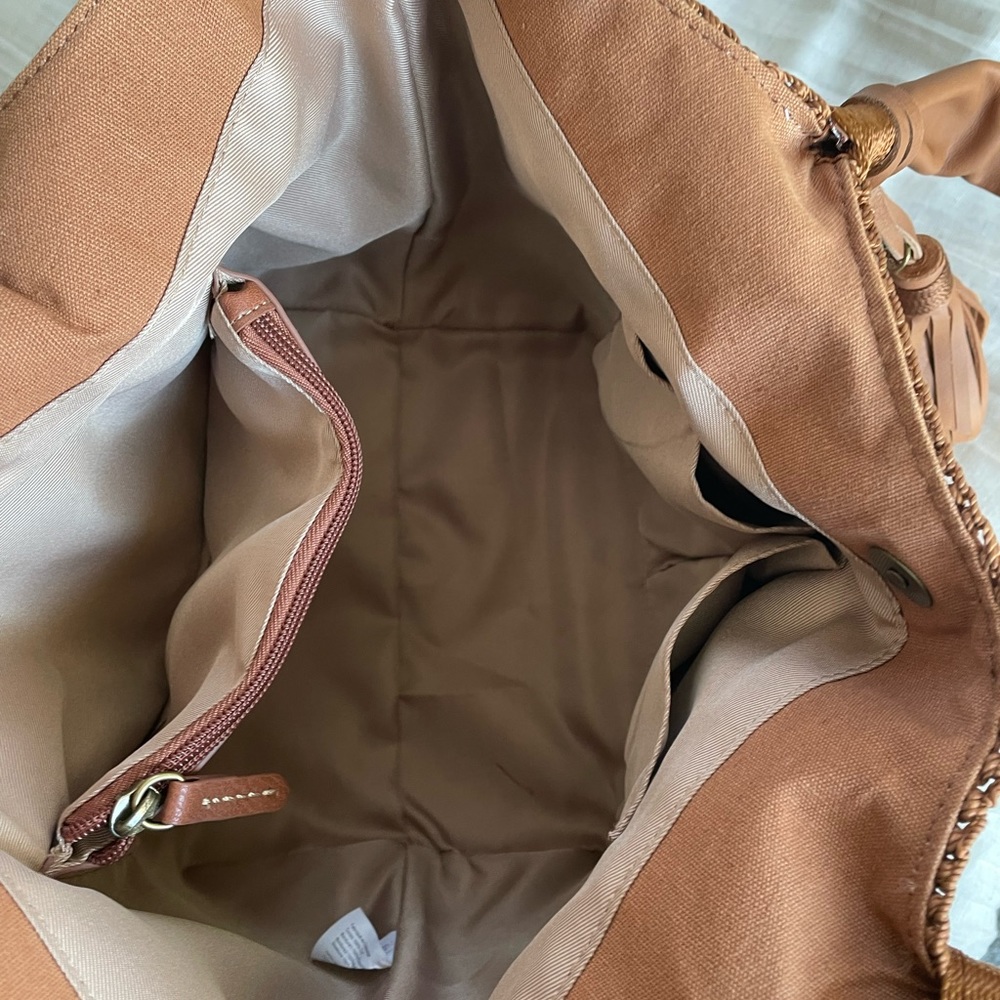 The Sak Tan Leather Embossed Tote with Tassel - Picture 8 of 12